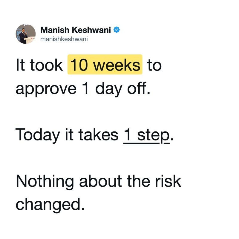 Quote card: Manish Keshwani, a single line with a single number
